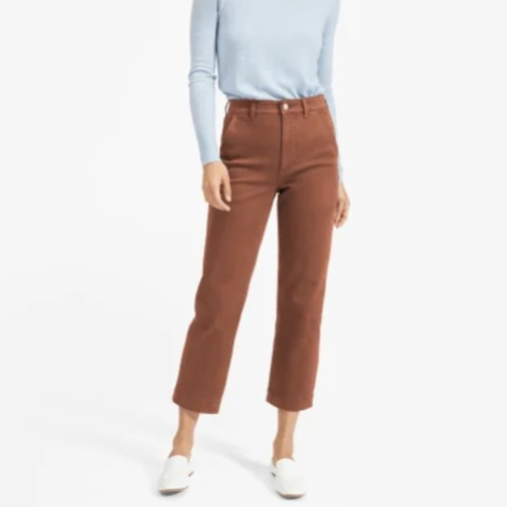 Everlane Straight Leg Crop, Regular, Cocoa Brown - size 8